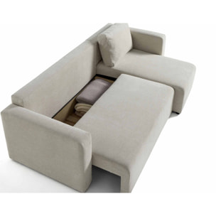 Canopy - canapé d'angle réversible - 4 places - convertible avec coffre - en tissu texturé - Beige