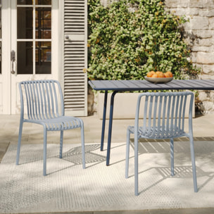 Lot de 2 chaises de jardin empilables en plastique bleu pastel - Duli