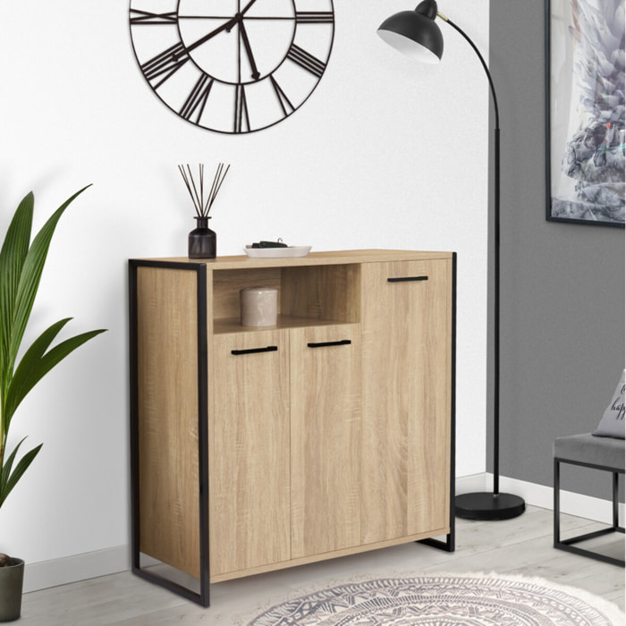 Meuble chaussures Alan 3 portes + niche latérale - 12 paires