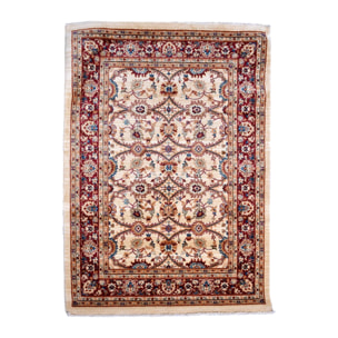 Tapis Jedi rouge et beige aux motifs floraux d'inspiration Orientale