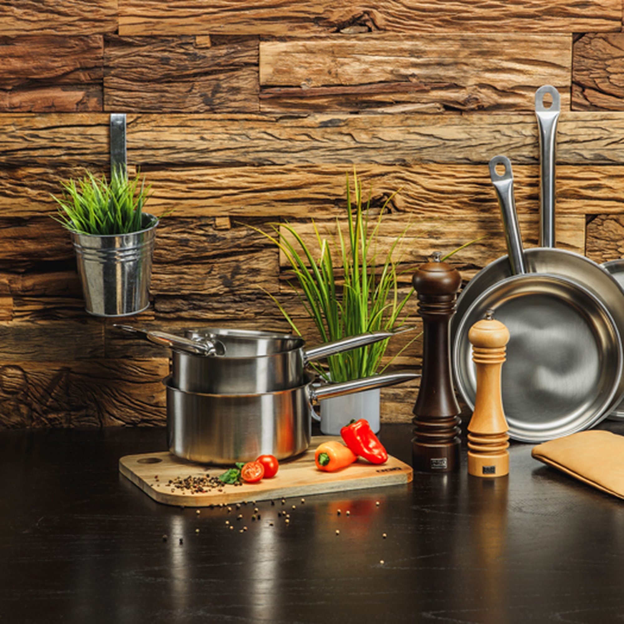 Batterie de cuisine 10 pièces acier inoxydable - tous feux PROFESSIONNEL