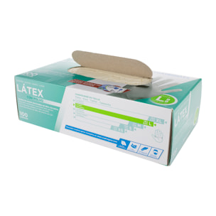 guante de latex ambidiestro con polvo caja de 100 unidades