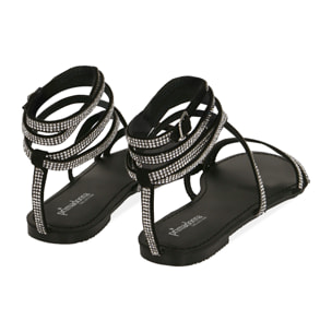 Sandalias microfibra negras