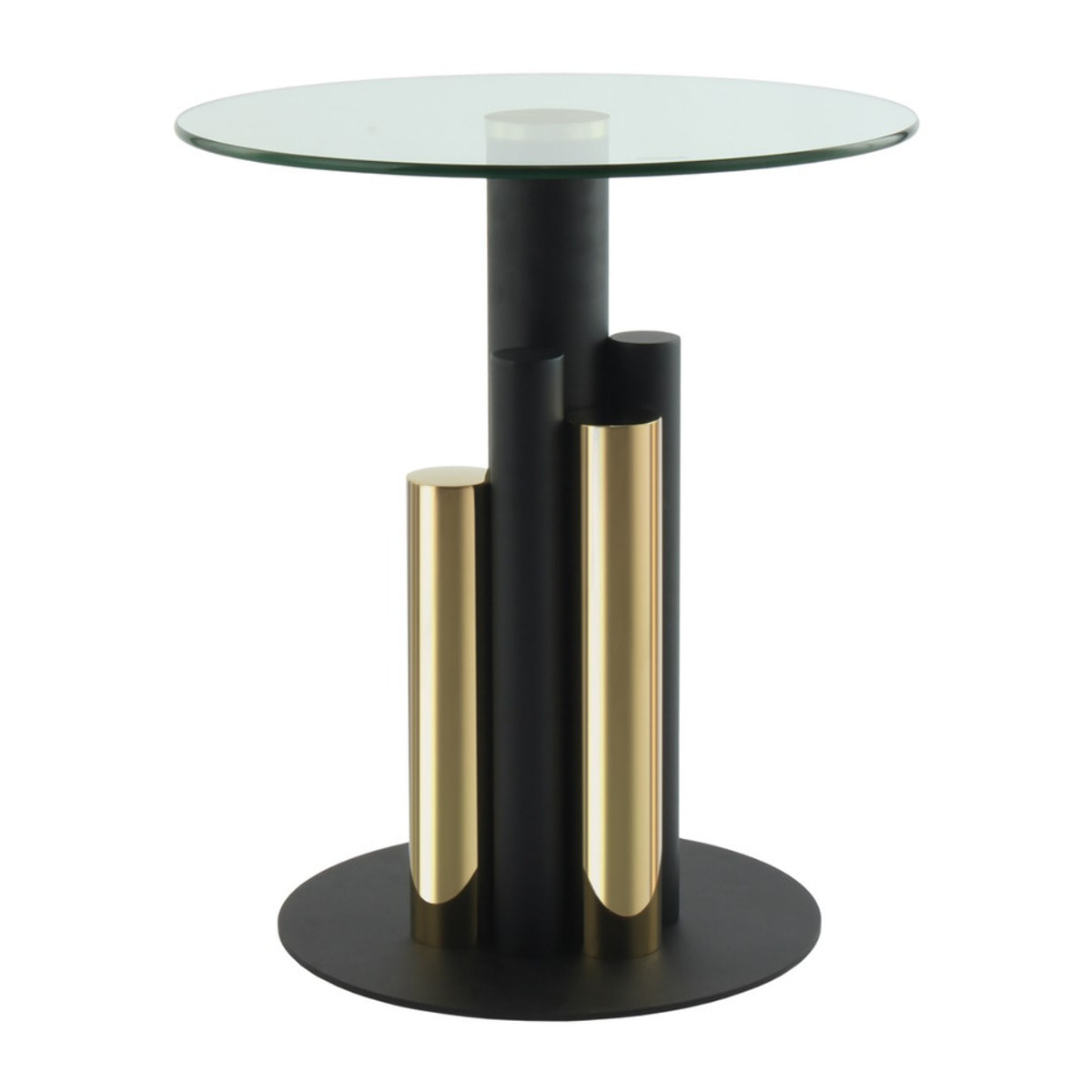 Tavolino Ontario in Vetro Temperato e Acciaio Gold