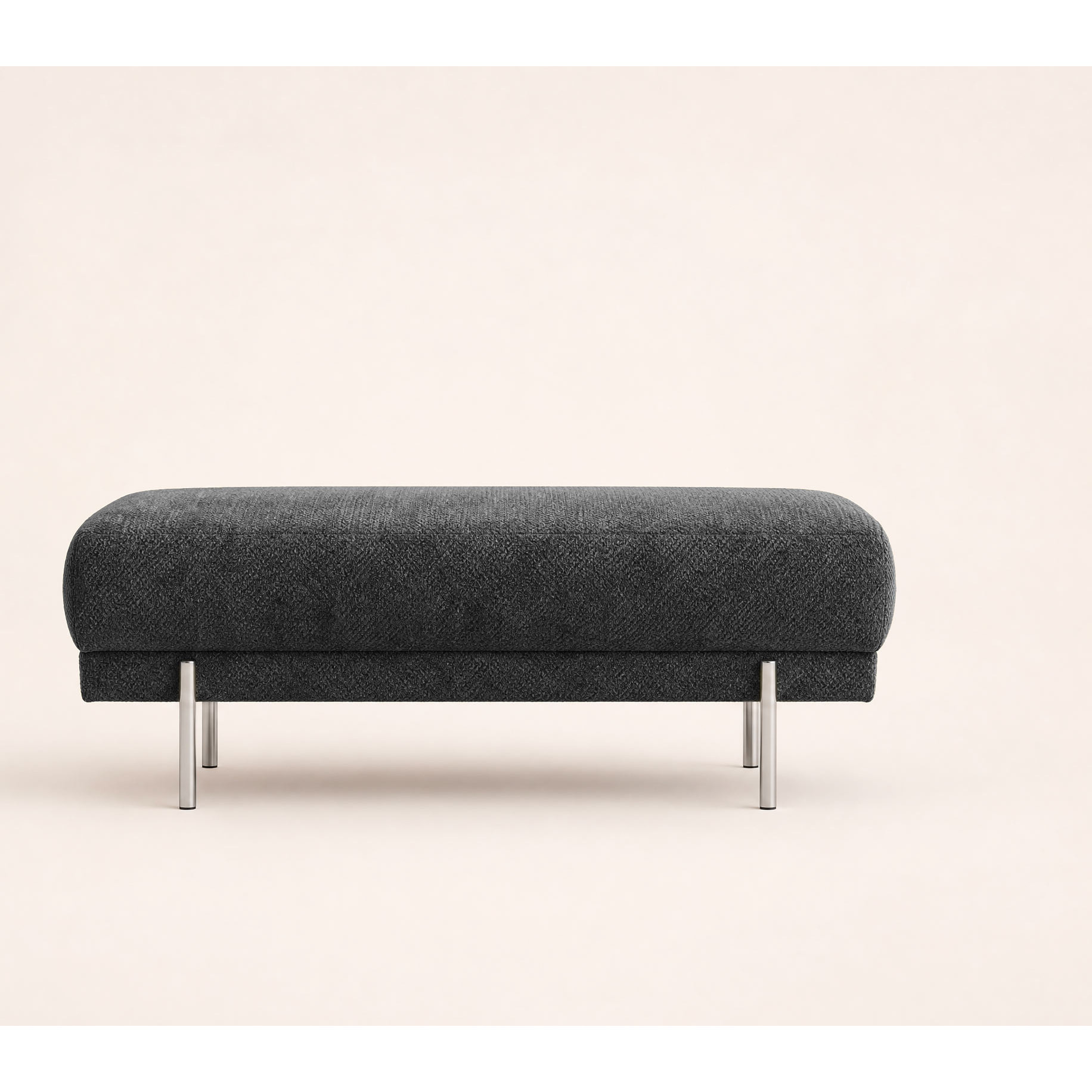 Gabin - pouf en velours texturé - Gris