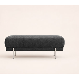 Gabin - pouf en velours texturé - Gris