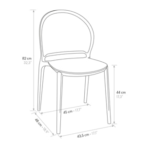 Set di 4 sedie MARBELLA in polipropilene nero