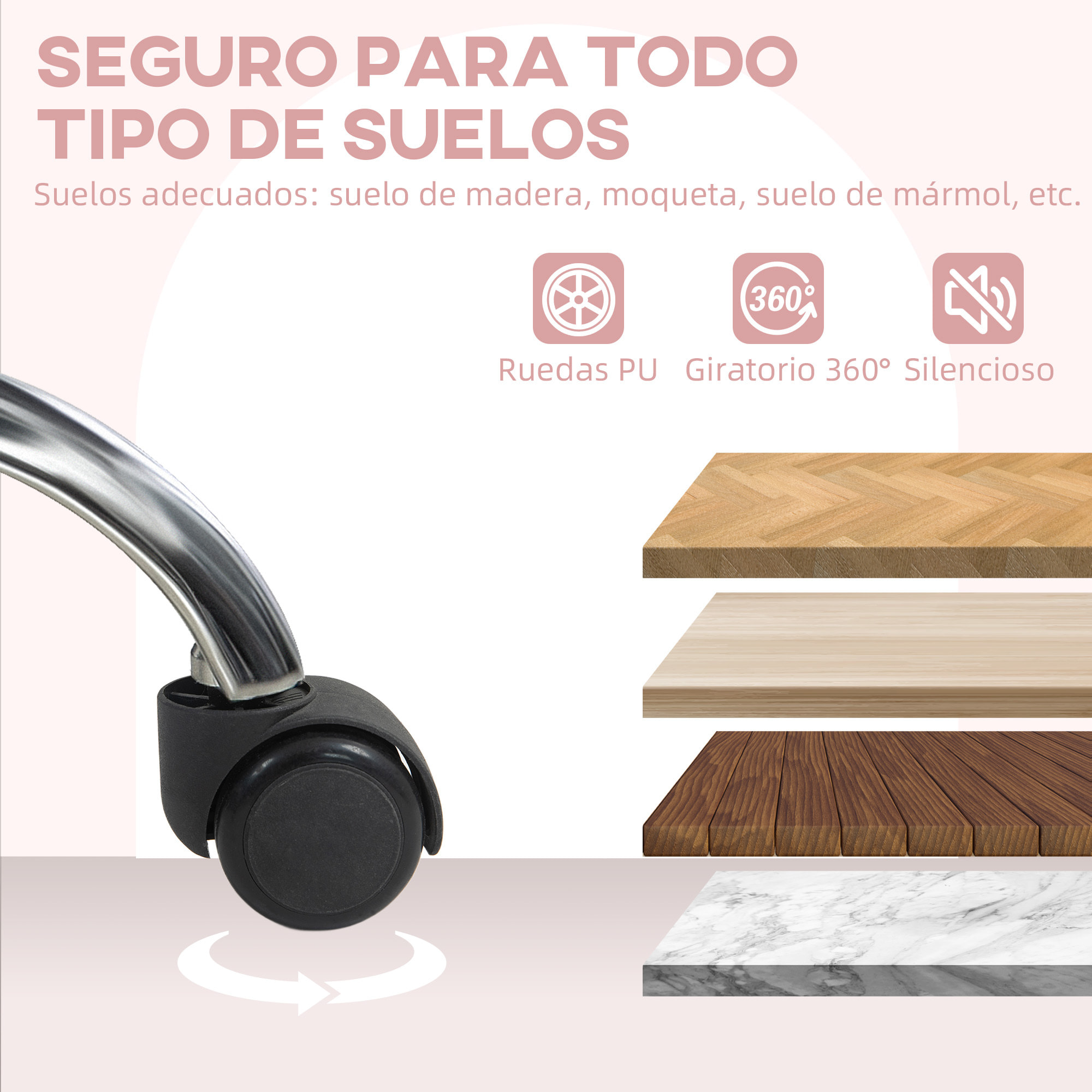 Silla de Oficina Giratoria Silla de Escritorio sin Brazos con Altura Ajustable Tapizado en Felpa y Respaldo Alto Silla de Estudio Carga 120 kg Multicolor