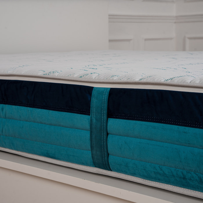 Materasso Luxury Ginflex Una Piazza e Mezza 120x190 Altezza 26cm Memory Foam 3 Strati Sfoderabile Con Tessuto Pregiato Meditation H26 Con Fascia In Velluto Bicolore (Antiacaro - Anallergico - Antibatterico - Ergonomico)