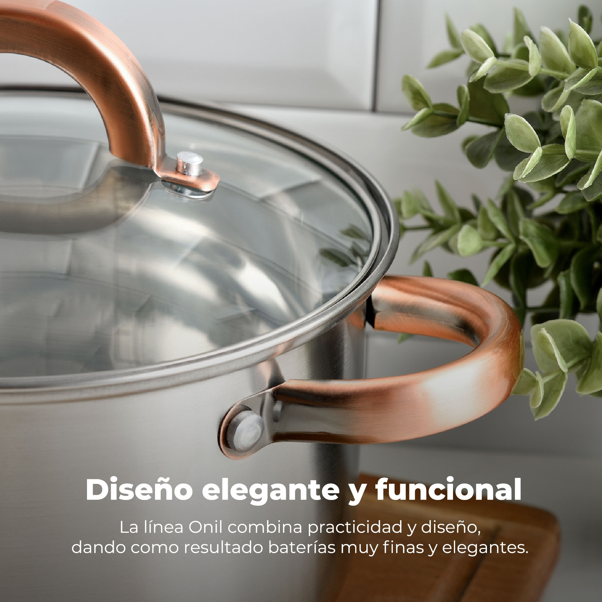 Set 8 pzs (batería de cocina onil 5 pzs + set 3 sartenes navy red & marble 16+20+24cm)