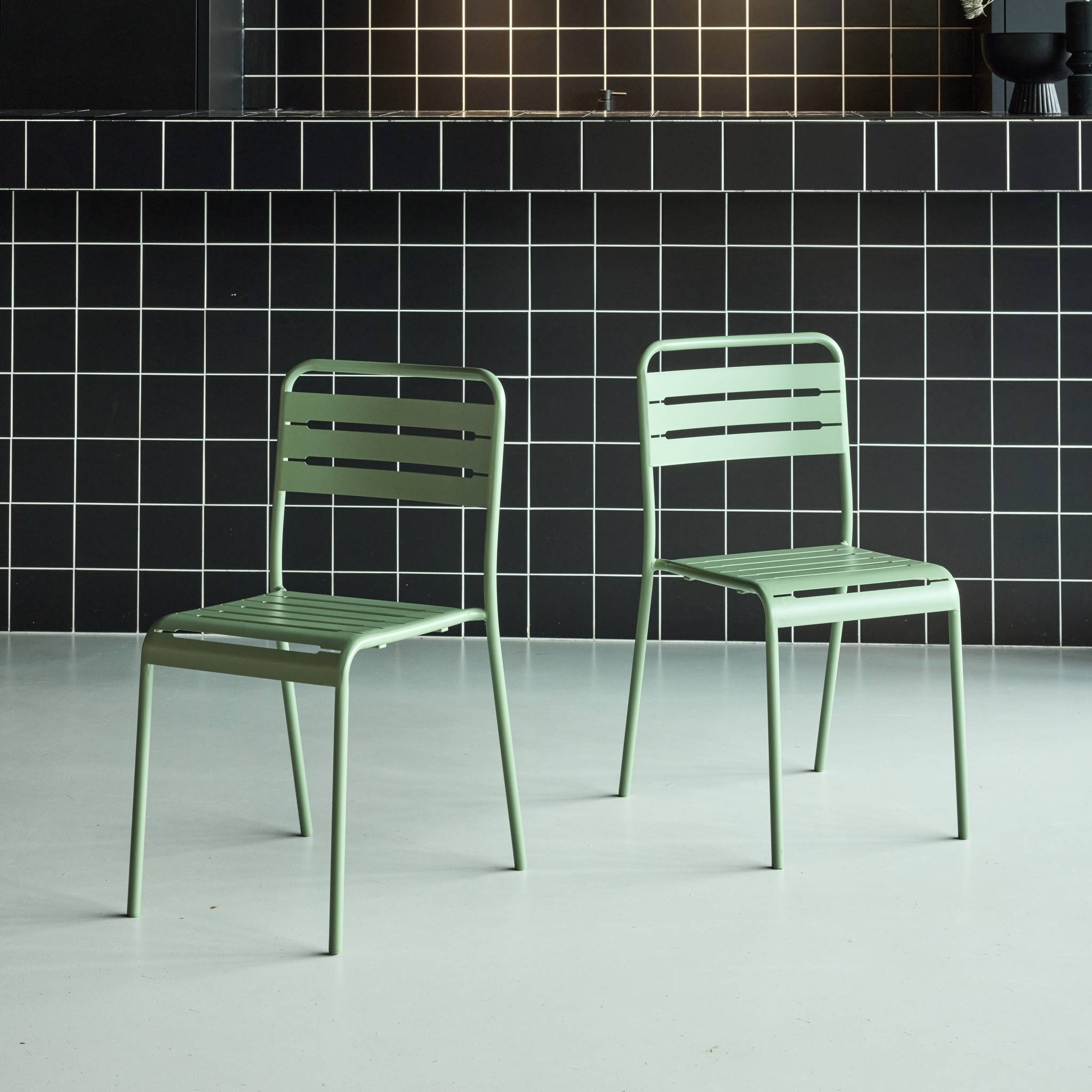 Chaise de jardin acier (lot de 2) AMÉLIA