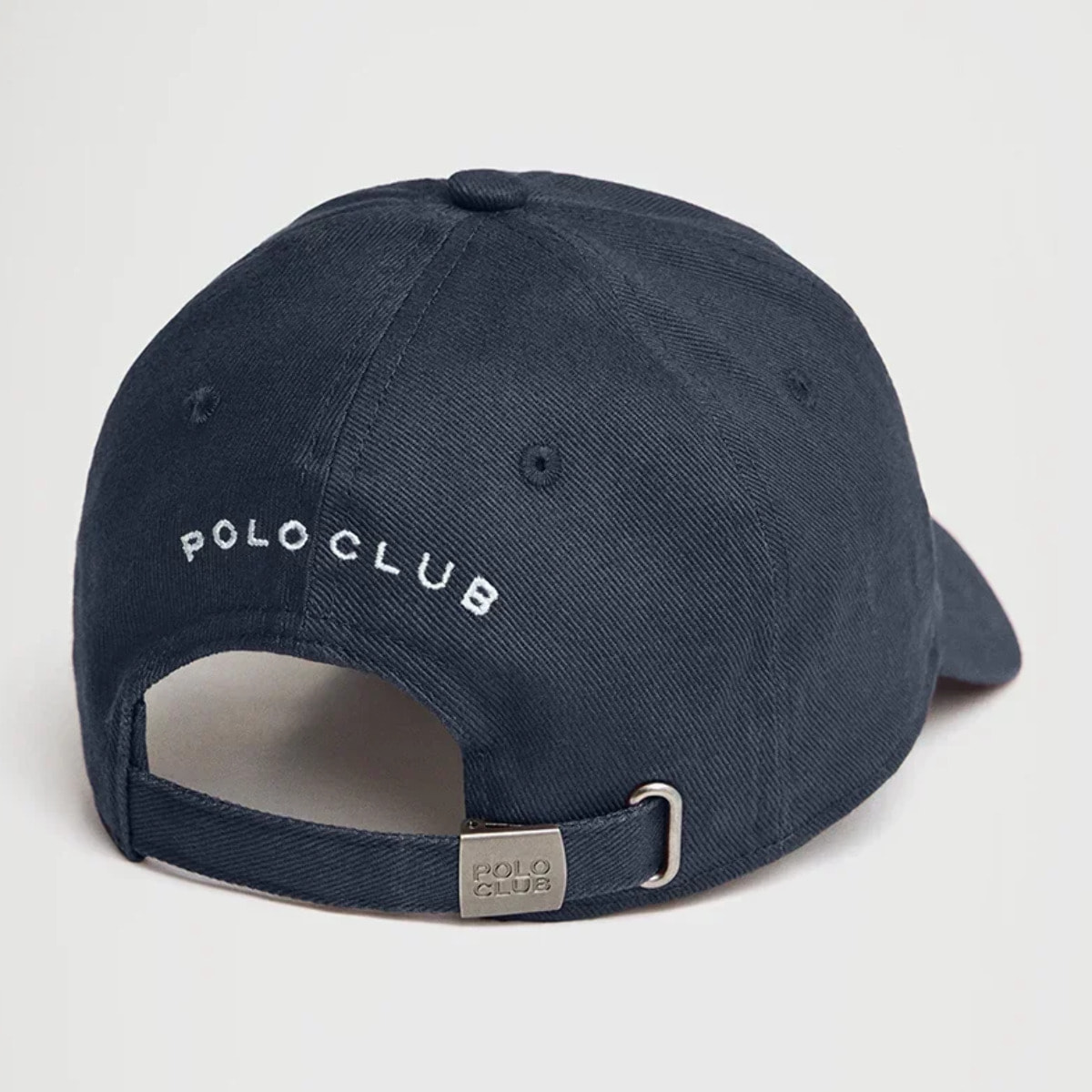 Gorra azul denim de seis paneles con logo Rigby Go