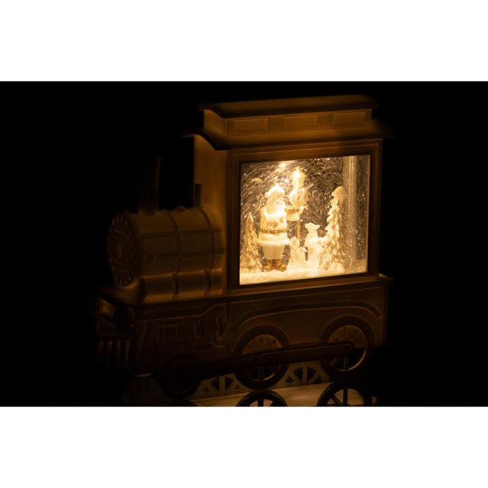 J-Line boule de neige Locomotive - plastique - blanc