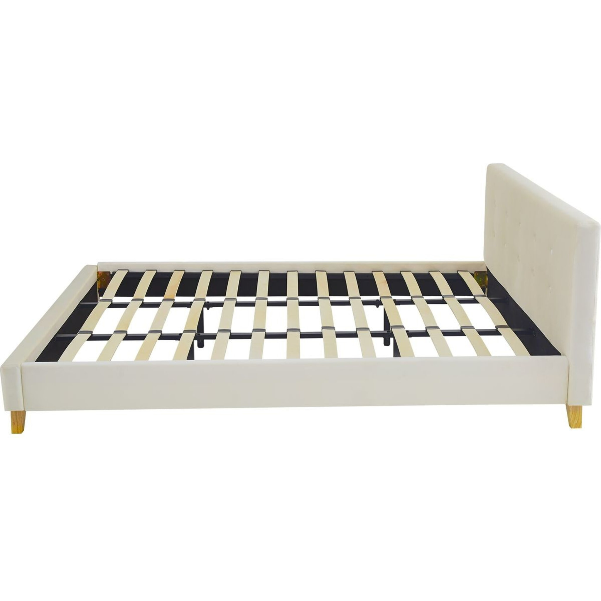 Lit avec tête de lit en velours - MILO