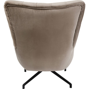 Fauteuil pivotant Bellissima velours beige Kare Design