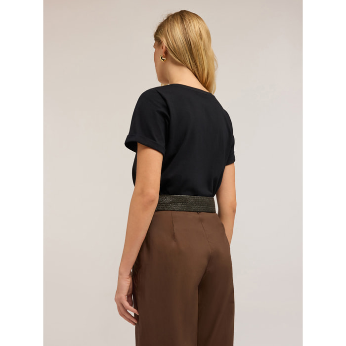 Motivi - T-shirt con ricamo di pietre - Blu