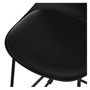 Lot de 2 chaises pour îlot central 65 cm noires - Leni