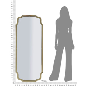 SPECCHIO DA MURO ISTANBUL ORO CM 60X2X150 (MISURA SPECCHIO CM 54X143,5)