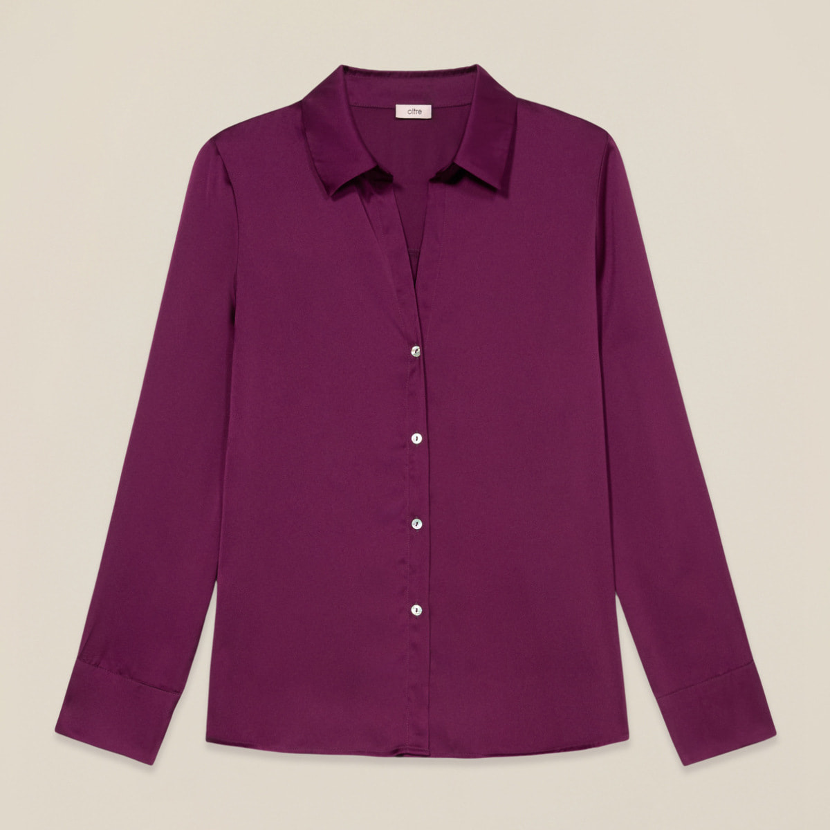 Oltre - Camicia in raso - Bordeaux