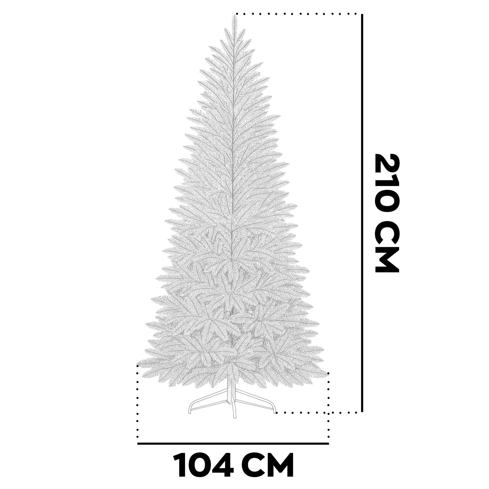 Venus - Albero di Natale effetto realistico in PE e PVC ø104x210H, 1257 Punte