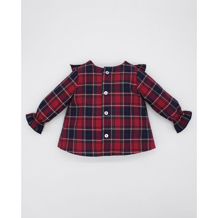 BLUSA VIELLA CUADROS ROJO Y AZUL