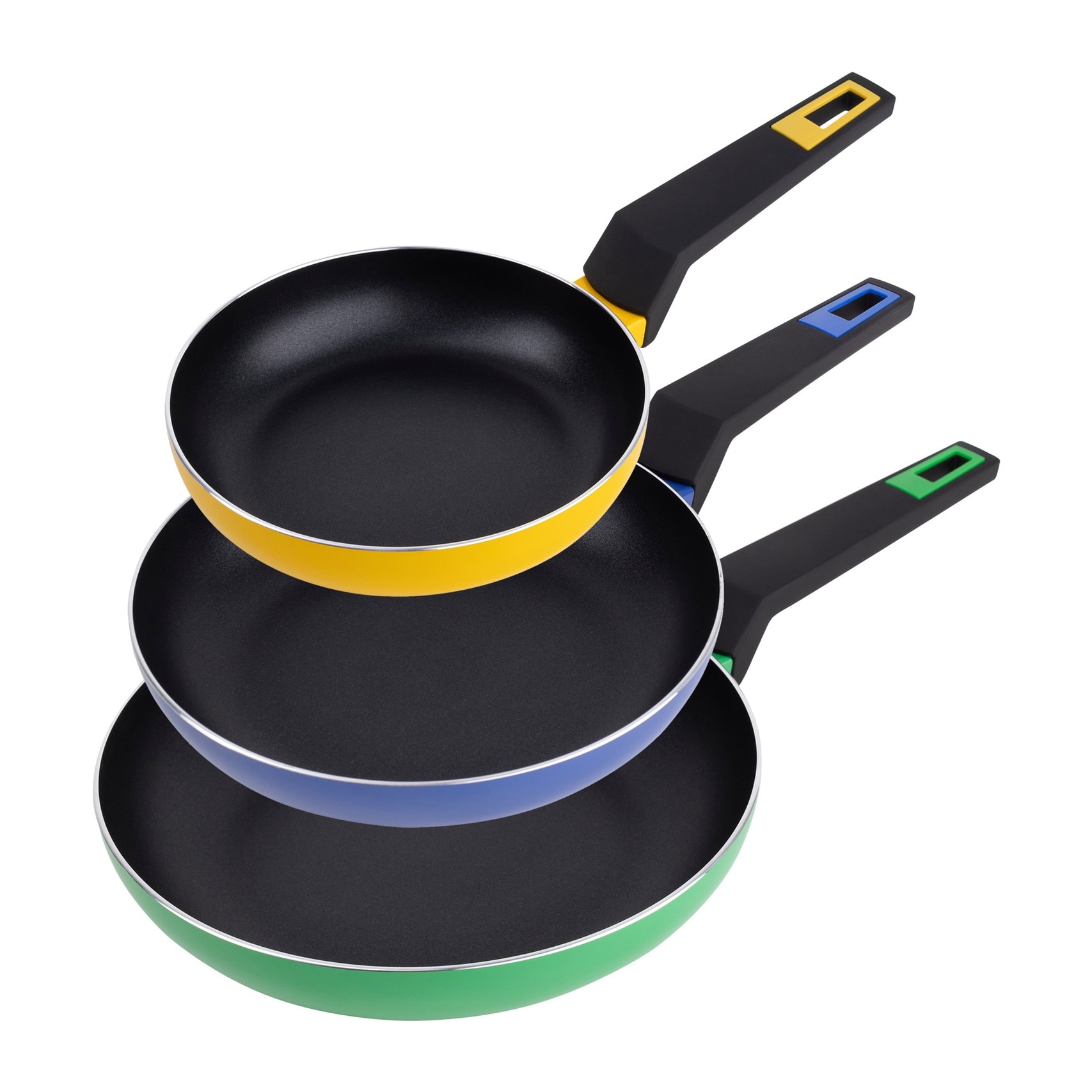 Set 12 piezas, batería de cocina en acero inox(cazoø16 + cacerolas ø18ø20ø24 + lechera ø14x12,5) + set de 3 sartenes (ø18ø22ø26) en aluminio prensado