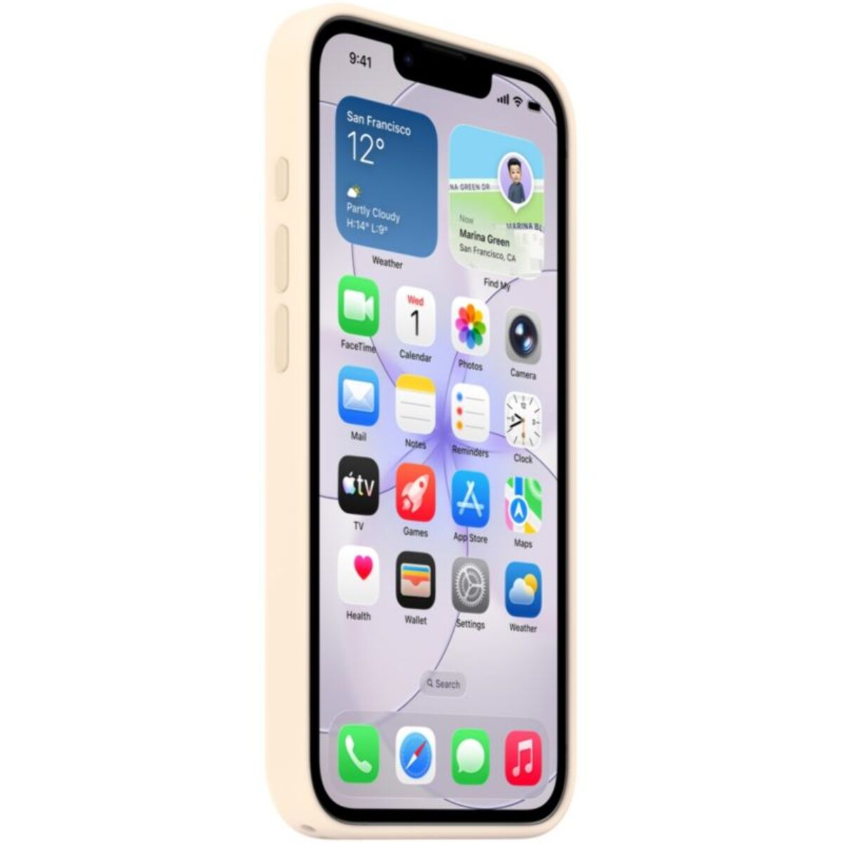 Coque APPLE iPhone 17e silicone Magsafe Vanille