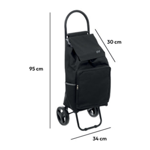 Chariot de course 2 roues Métal noir Nomade