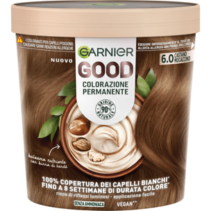 Tinta Capelli 6.0 Castano Mocaccino Colorazione Permanente Good Senza Ammoniaca con Balsamo Nutriente