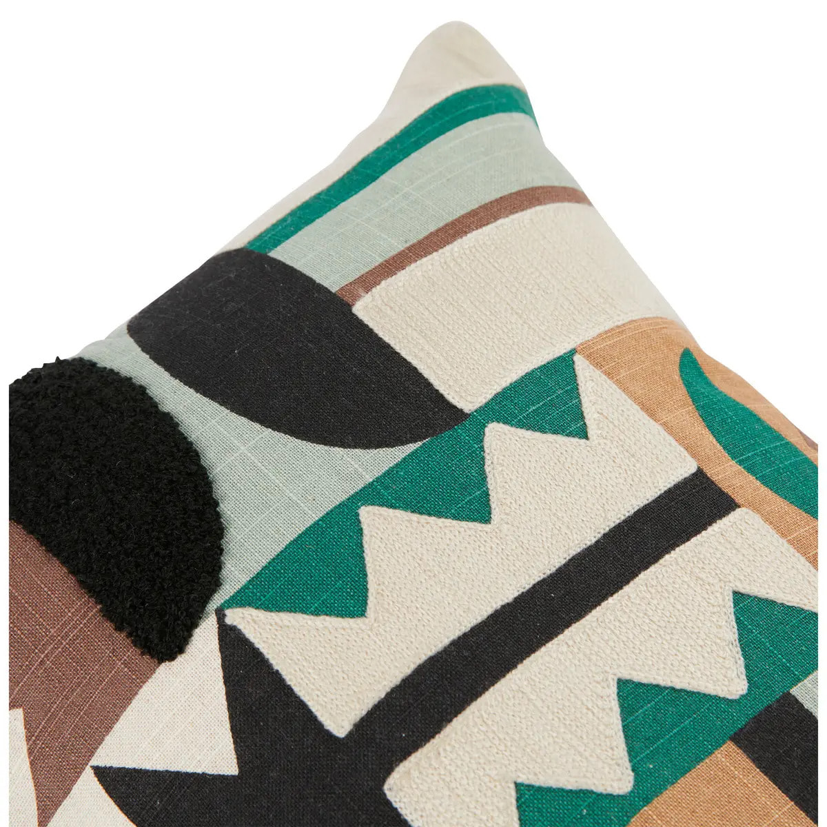 Coussin brodé "Malakite" vert 30x50cm