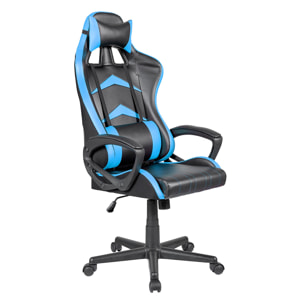 Jerez - sedia racing gaming in pvc e nylon nero e azzurro