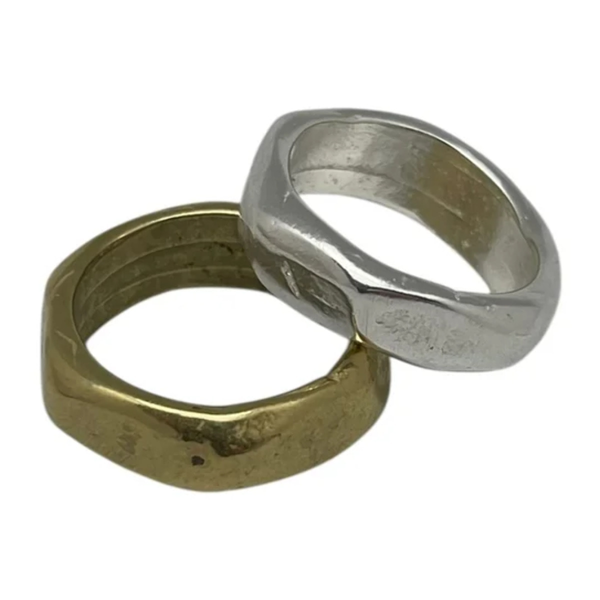 Pack anillos Tuerca mix plata-oro T-13