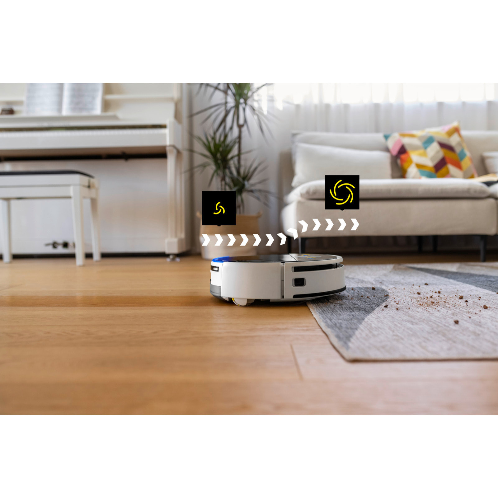 Aspirateur robot laveur KARCHER RVF7 confort EXTRA - aspire/lave/sèche tous type de sols - station vidange liquide/poussière - 160m²