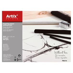 12 packs PAPEL DE DIBUJO SIN RECUADRO 24 x 32 cm 5 HOJAS