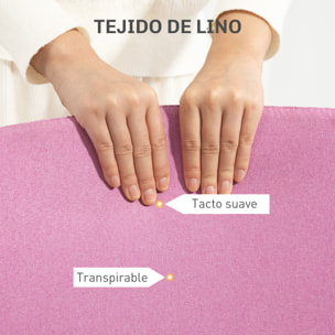 Silla de Escritorio sin Brazos Silla de Oficina Giratoria Tapizado en Lino Sintético con Altura Ajustable para Estudio Dormitorio Tocador Carga 120 kg Rosa