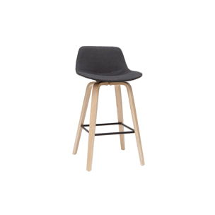 Tabourets de bar scandinaves gris foncé H65 cm (lot de 2) NONIE