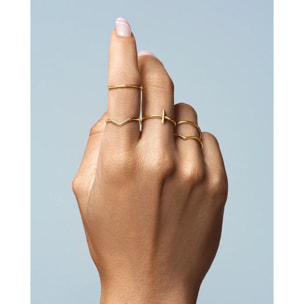 Pack 5 Anillos Nefertiti Acero Baño Oro