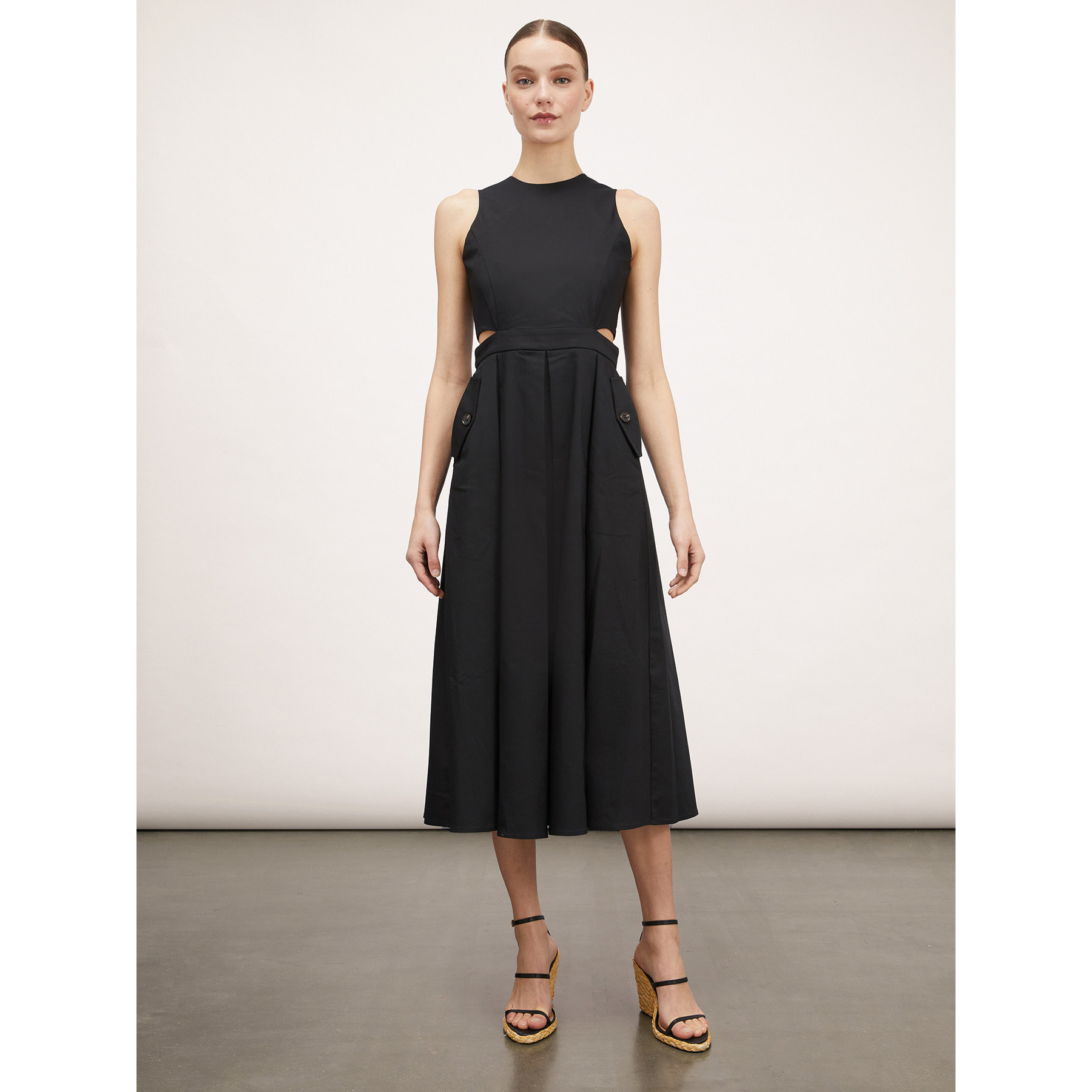 Motivi - Vestido midi con corte en las caderas - Negro