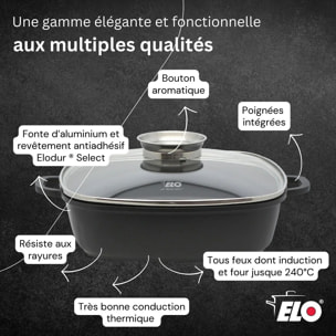 Cocotte 28 x 28 cm en fonte aluminium antiadhésive 3,6 L Elo Alucast