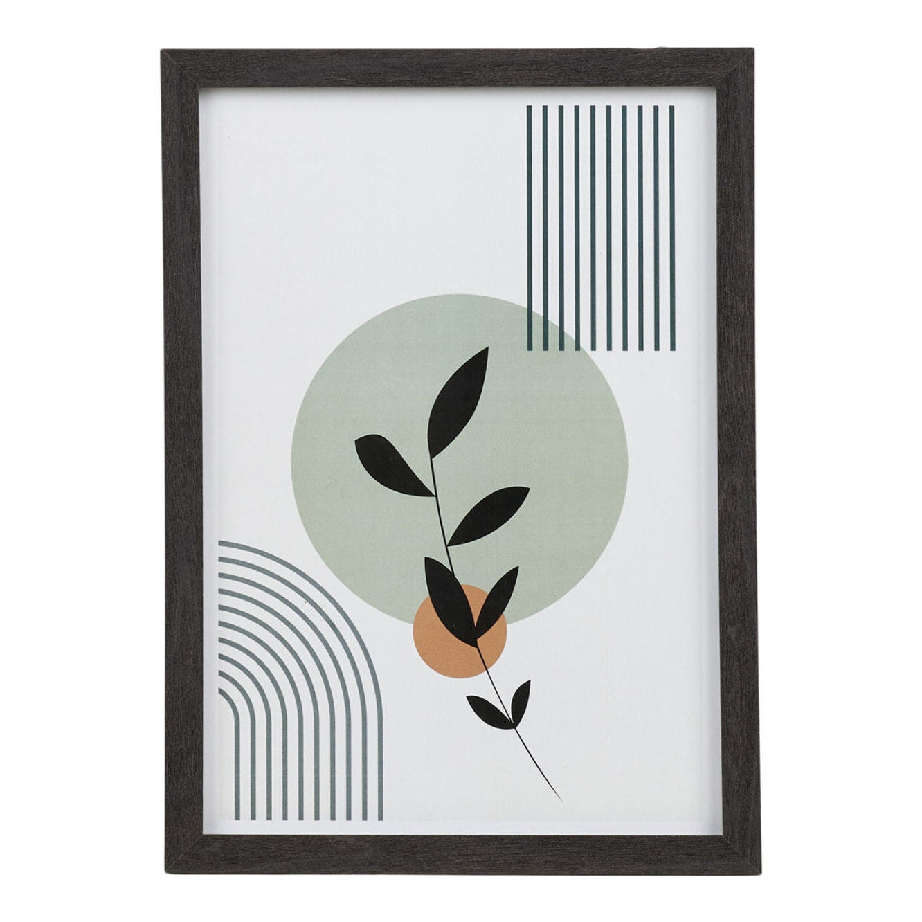 Set 3 cornici Aspen in MDF nero con stampe botaniche — 2 formati