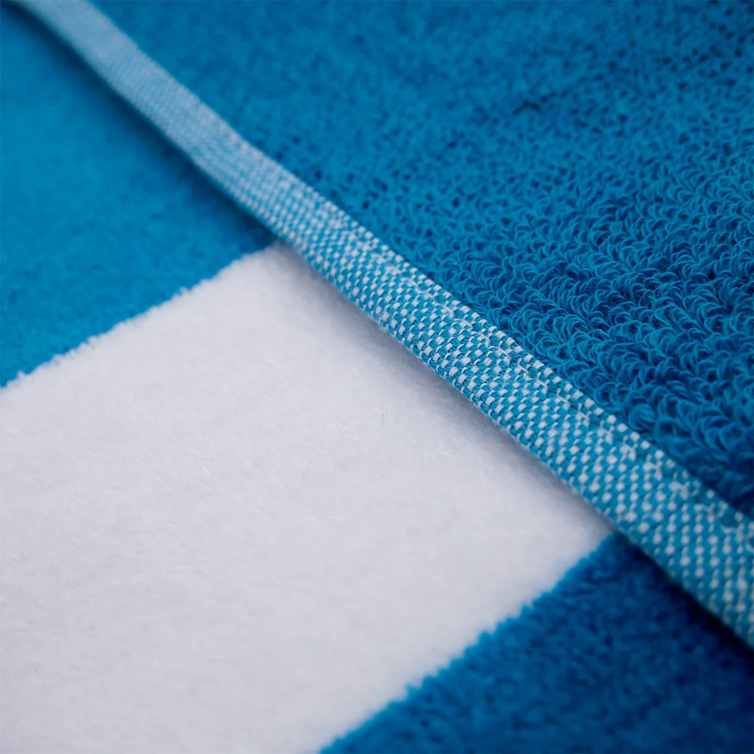 Serviette de plage éponge velours Jacquard Bleu 100x175 470g/m² - Bahia Bleu Canard