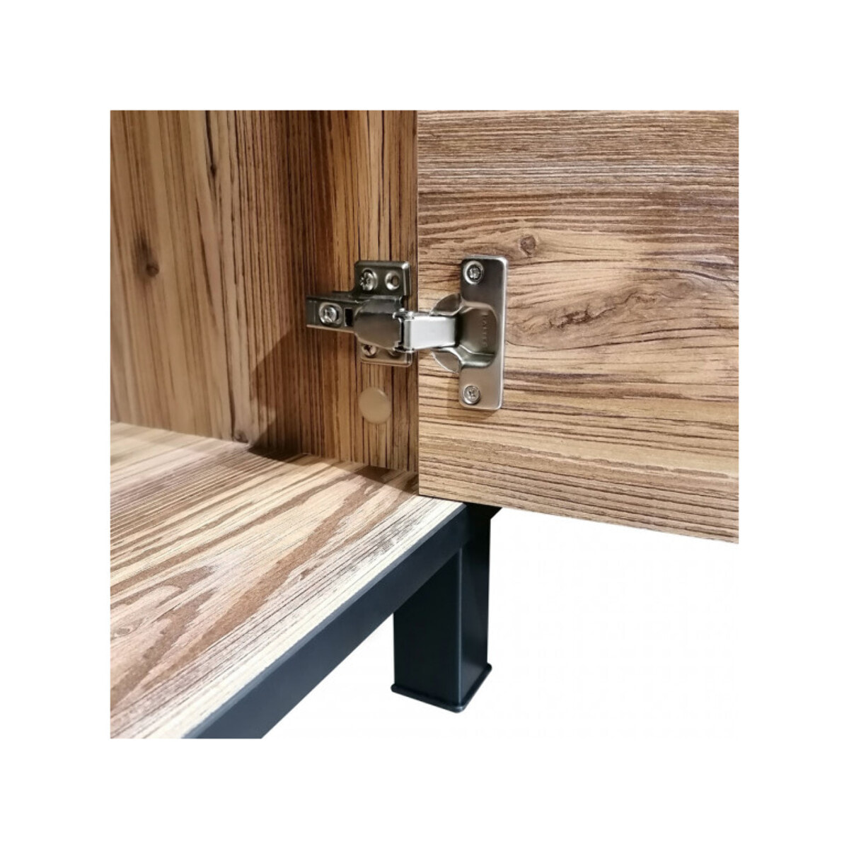 Vitrine en bois effet chêne et noir style industriel - YAL