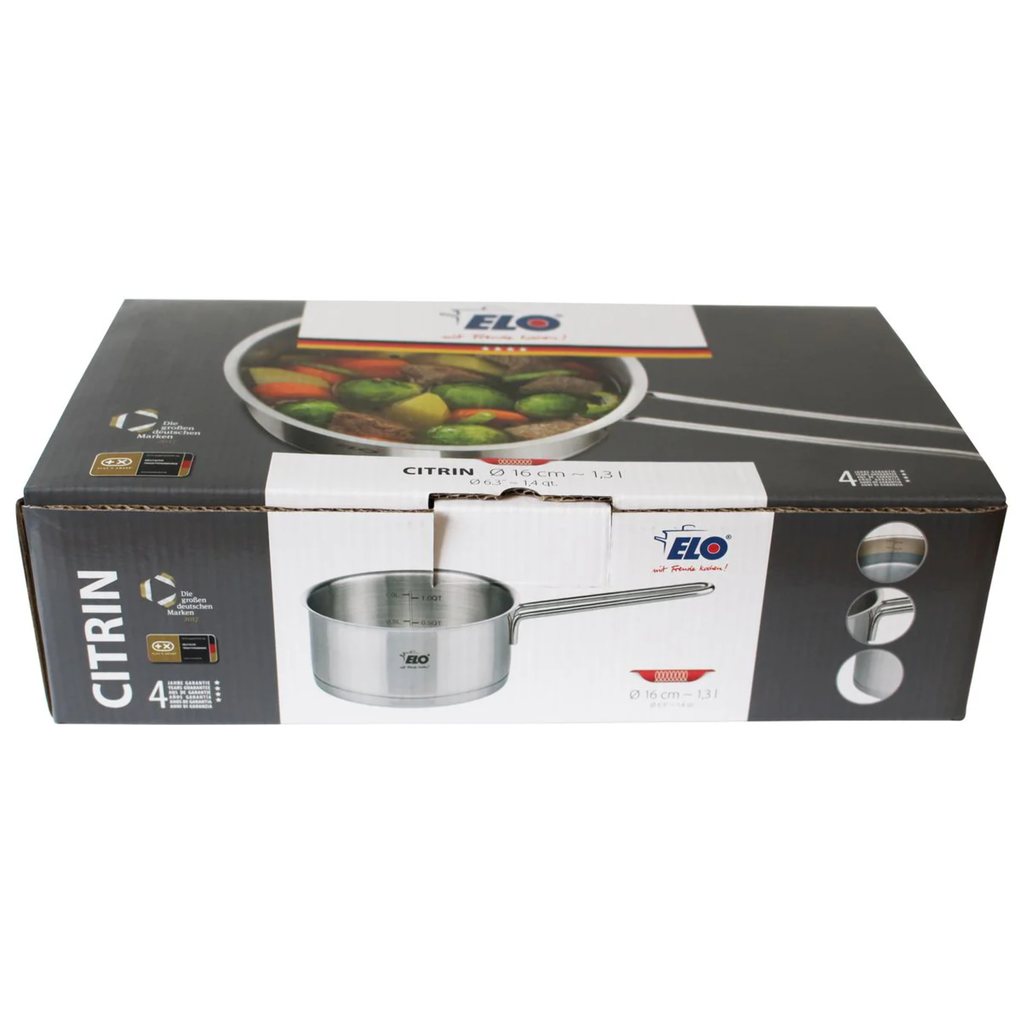 Casserole en inox 16 cm capacité 1,3 litres Elo Citrin