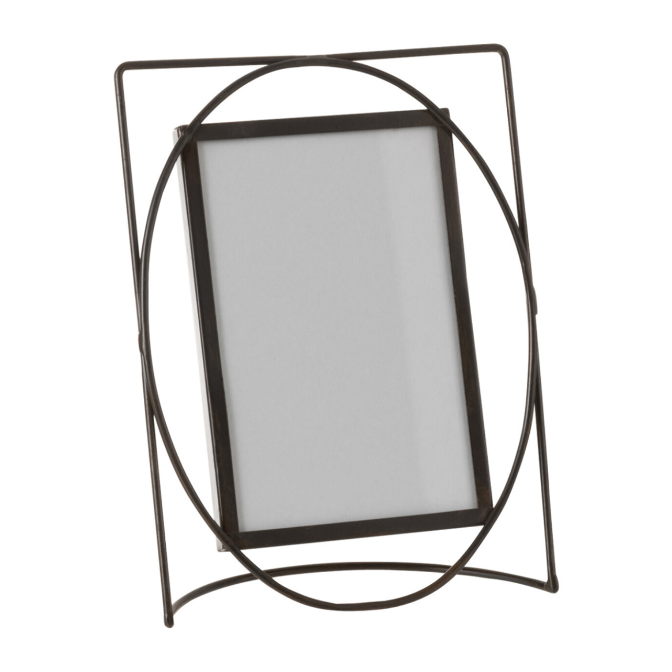 J-Line cadre photo Rectangle - métal/verre - brun foncé - small