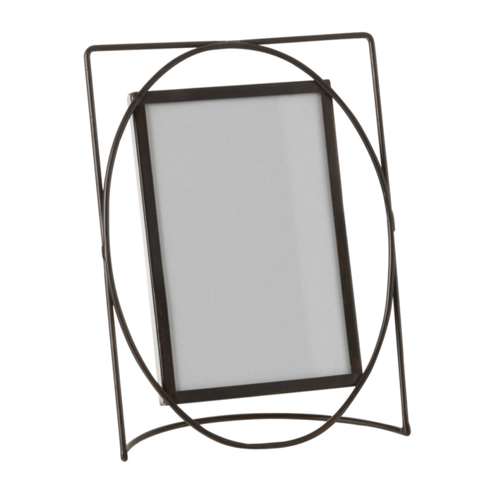J-Line cadre photo Rectangle - métal/verre - brun foncé - small
