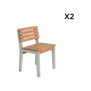 Table de jardin enfant intérieur/extérieur bois d'acacia + 2 assises CAROLINE