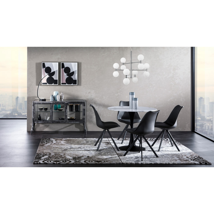 Suspension Tomasucci ALYCIA B, en acier et verre, blanc
