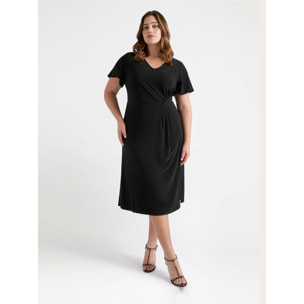 Fiorella Rubino - Vestido en tejido de punto con trabilla lateral - Negro