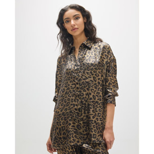 Camicia oversize in tessuto pregiato