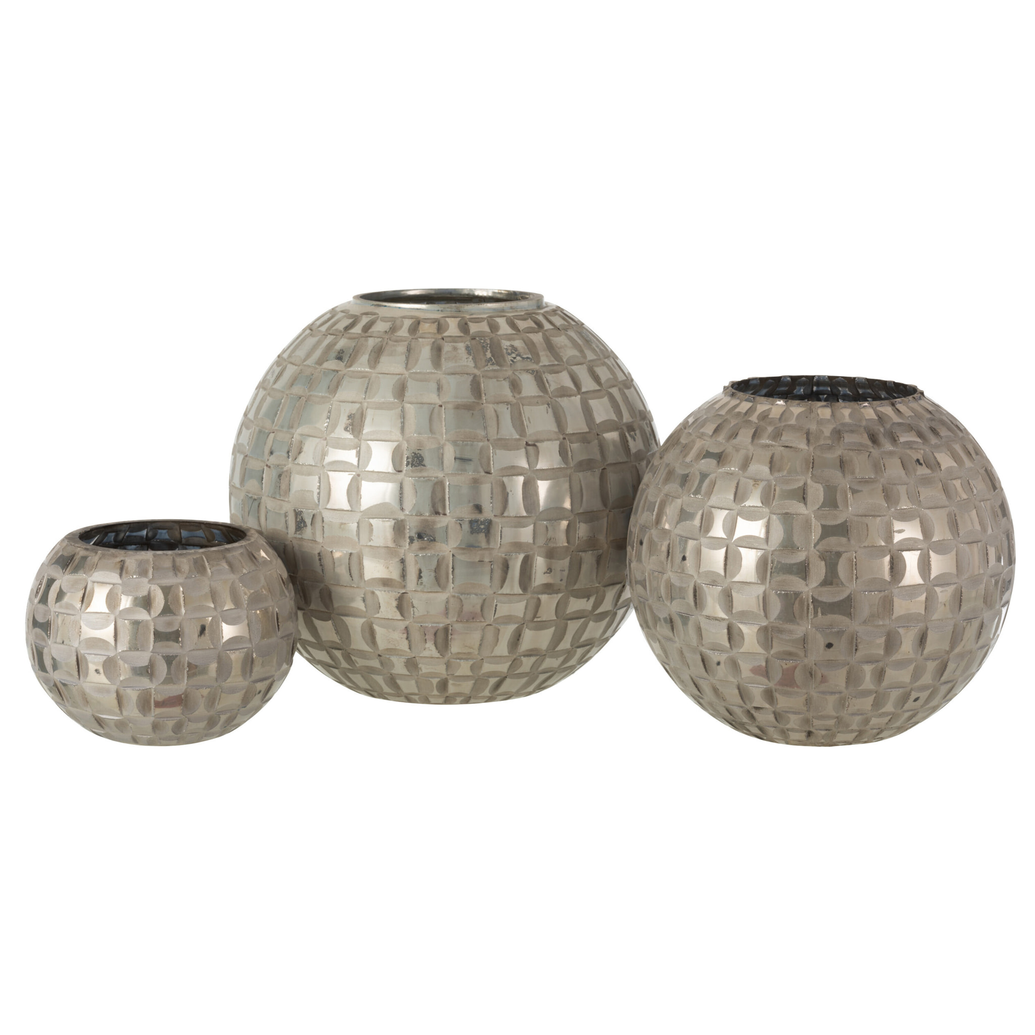 J-Line bougeoir Alara - verre - gris - large